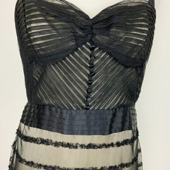 St. John Black Mesh Tule Formal Evening Prom Dress Silk Lining Sz 8 - Picture 8 of 16